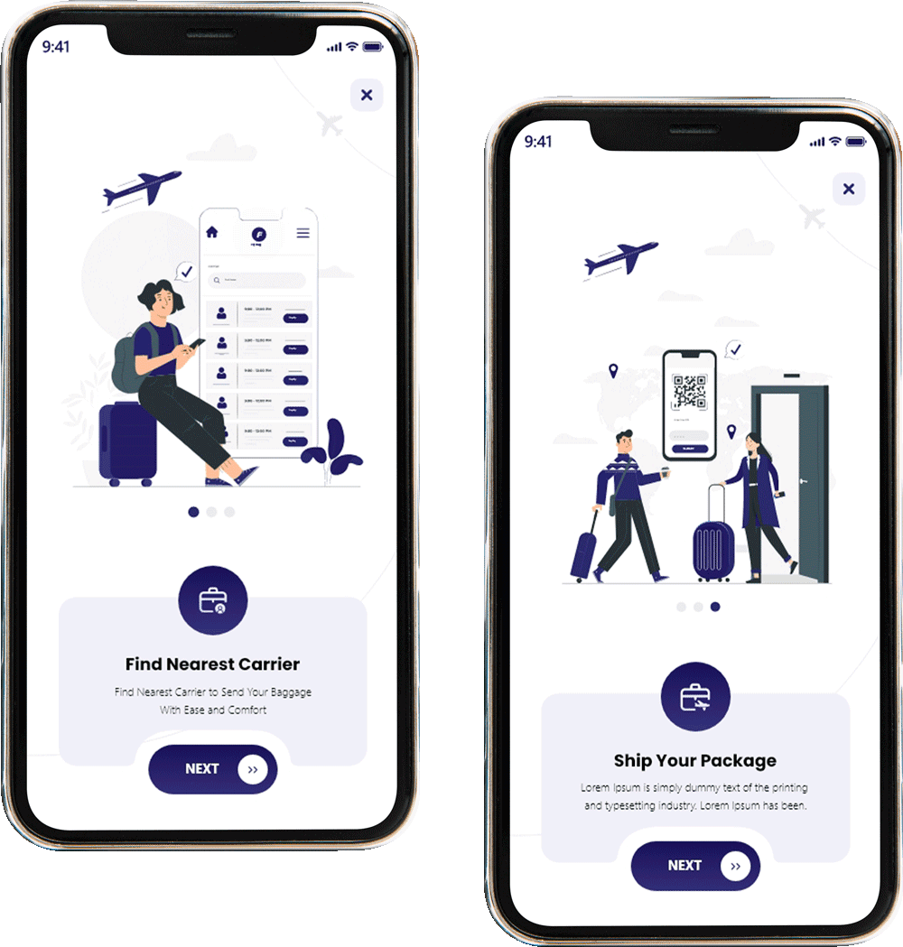FlyBagz application mockup